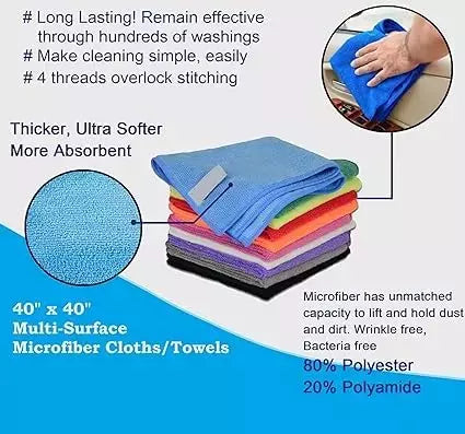 Microfiber Cloth - 3 pcs - 40x40 cm - 340 GSM