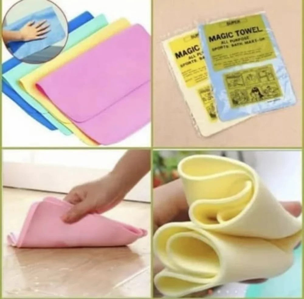 Combo - Stretchable Lids + Ice Cube Tray + Quick Dry Magic Towel